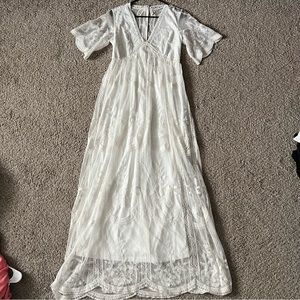 Pink Blush Maternity Lace Dress